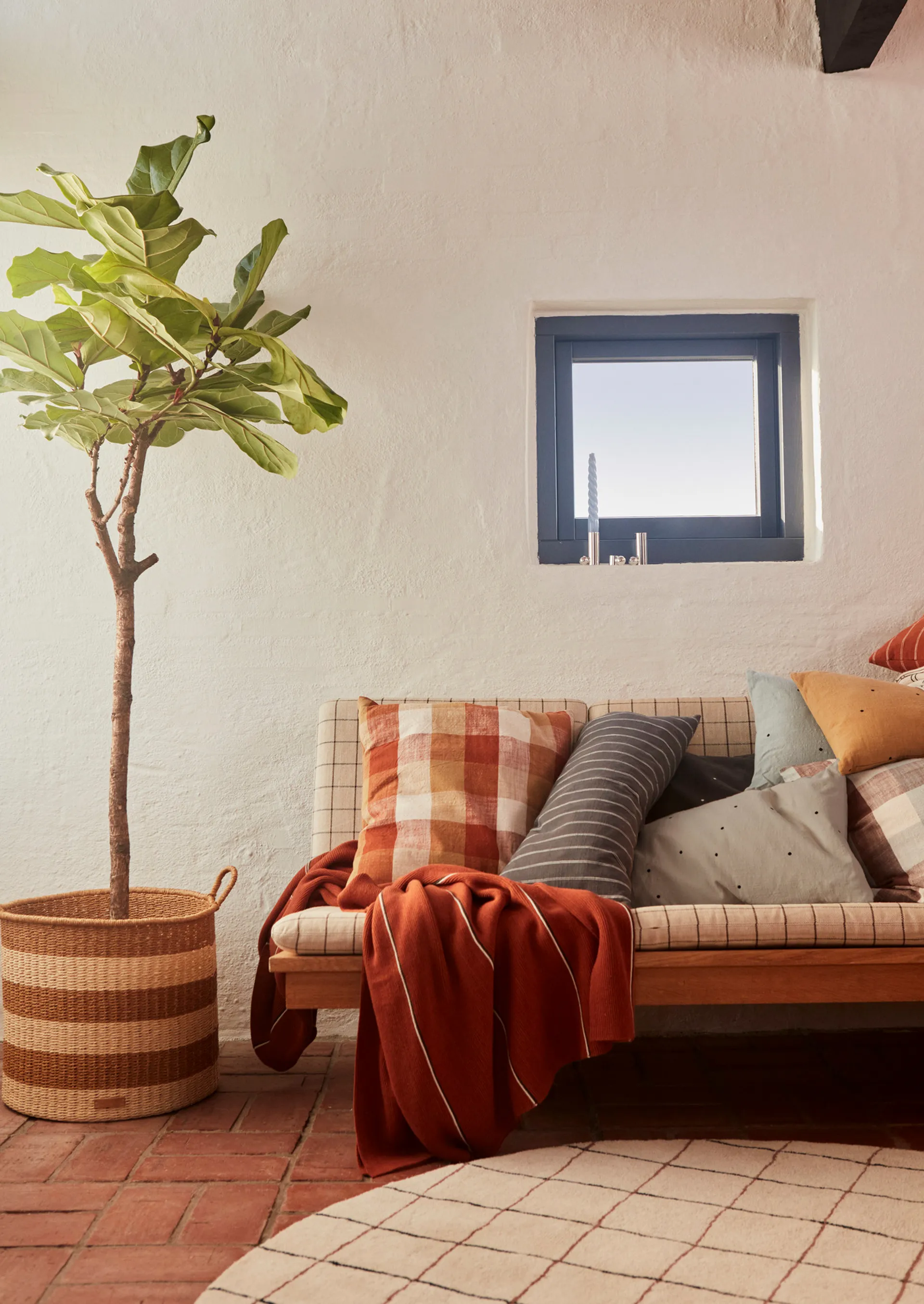 Coussin Kyoto Dot 30x60 cm, Curry OYOY