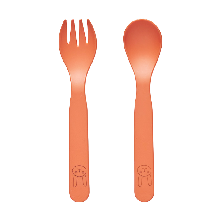 OYOY Couverts pour enfants Pullo Apricot | Design Scandinave | Sets de couverts | Orange