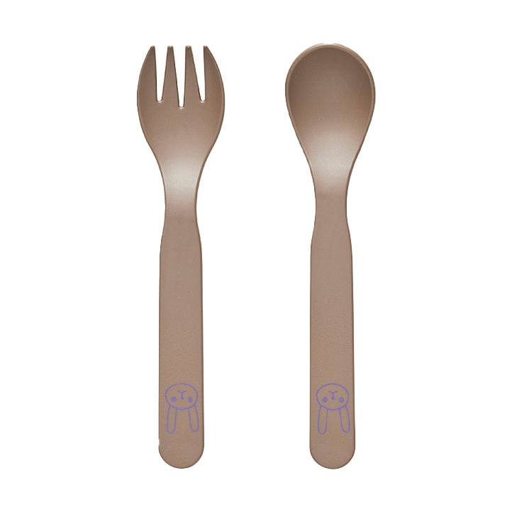 OYOY Couverts pour enfants Pullo Taupe | Design Scandinave | Sets de couverts | Marron
