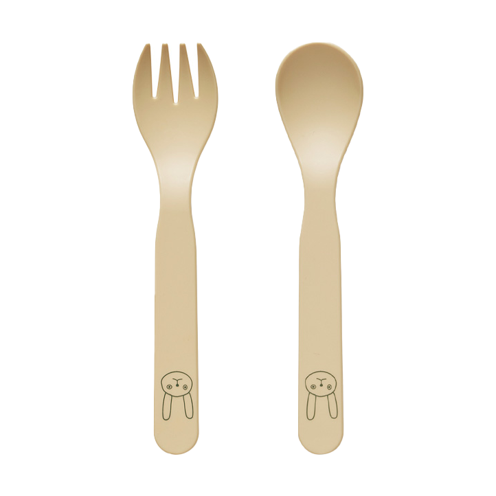 OYOY Couverts pour enfants Pullo Vanilla | Design Scandinave | Sets de couverts | Beige