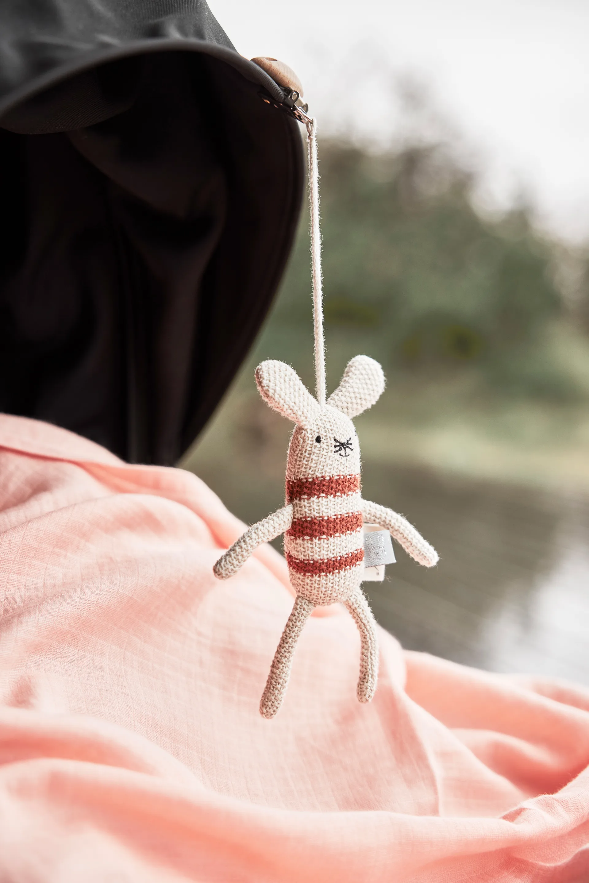 Couverture pour enfant Panda, lot de 2, Khaki-rose OYOY