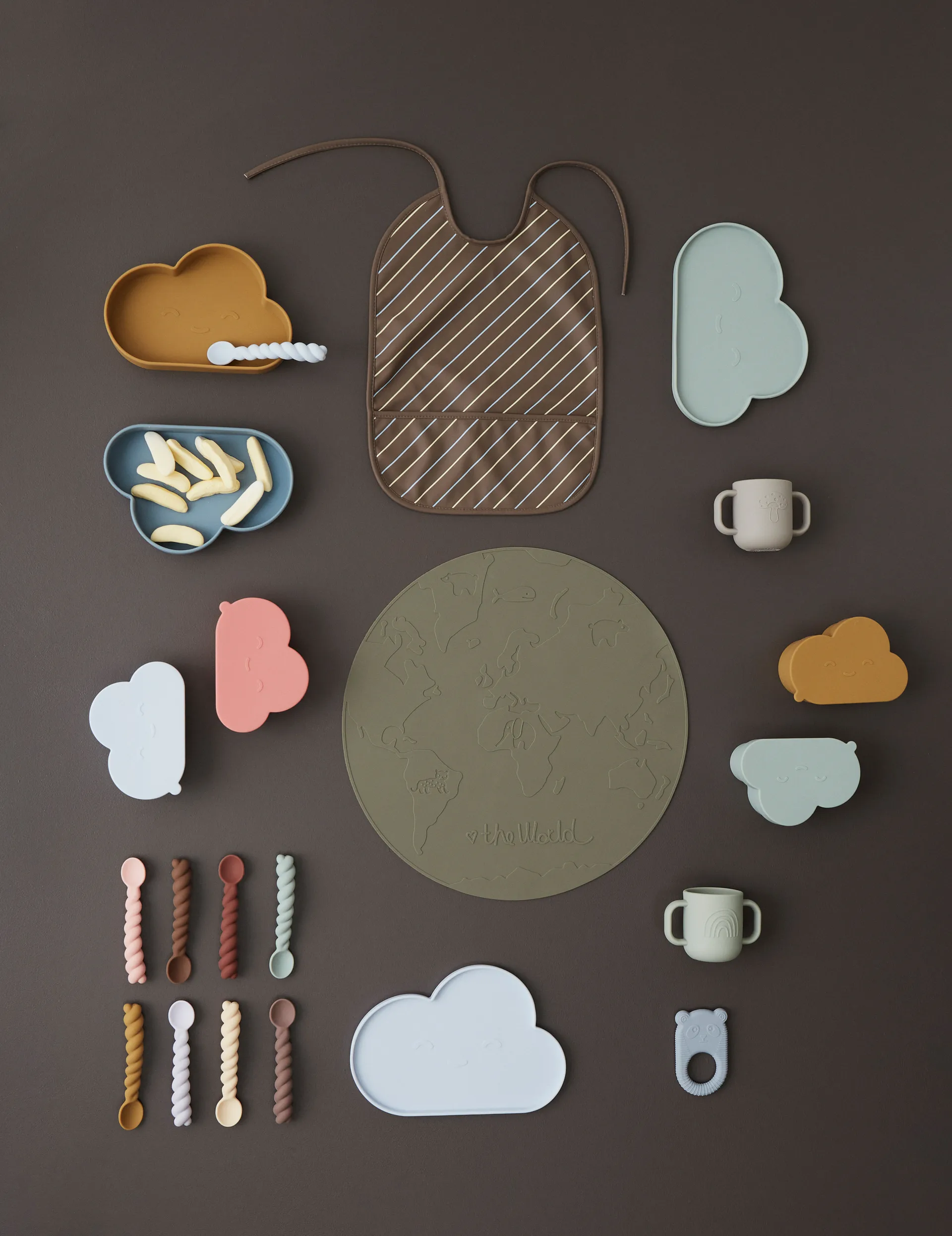 Cuillère Mellow Lot de 3, Dusty Blue-taupe-pale menthe OYOY