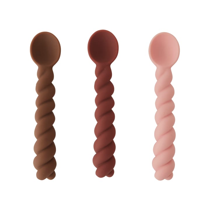 Cuillère Mellow Lot de 3 - Nutmeg-rose-choko - OYOY