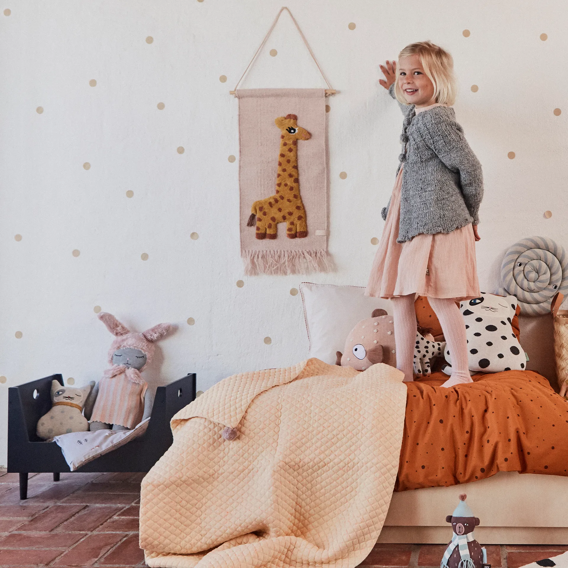 Décoration murale Giraffe 32x70cm, Rose OYOY