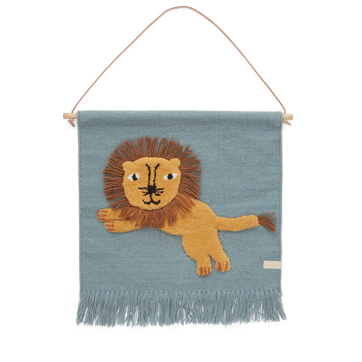 OYOY Décoration murale Jumping Lion 52x55cm Bleu | Design Scandinave | Décorations murales | Bleu