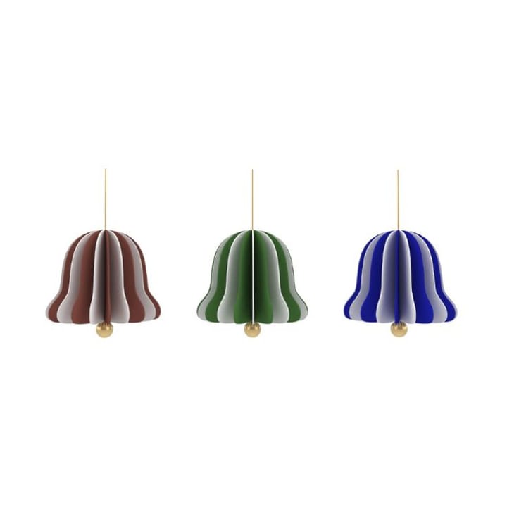 Décorations de Noël Bell, lot de 3 - Vert-bleu muscade - OYOY