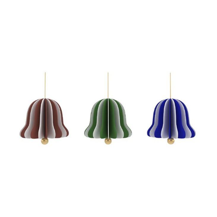 OYOY Décorations de Noël Bell, lot de 3 Vert-bleu muscade