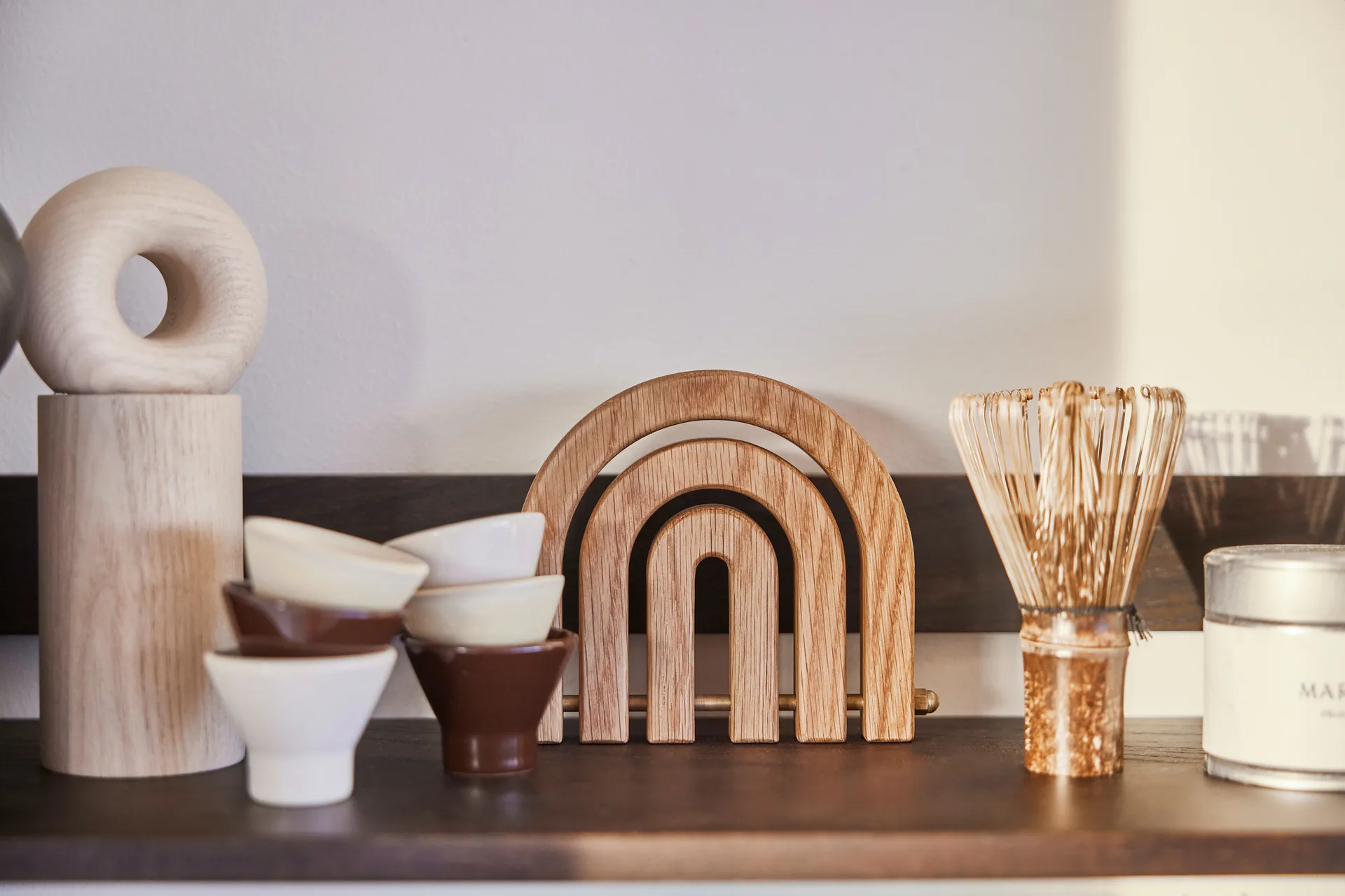 Dessous de plat en bois Rainbow, Nature OYOY