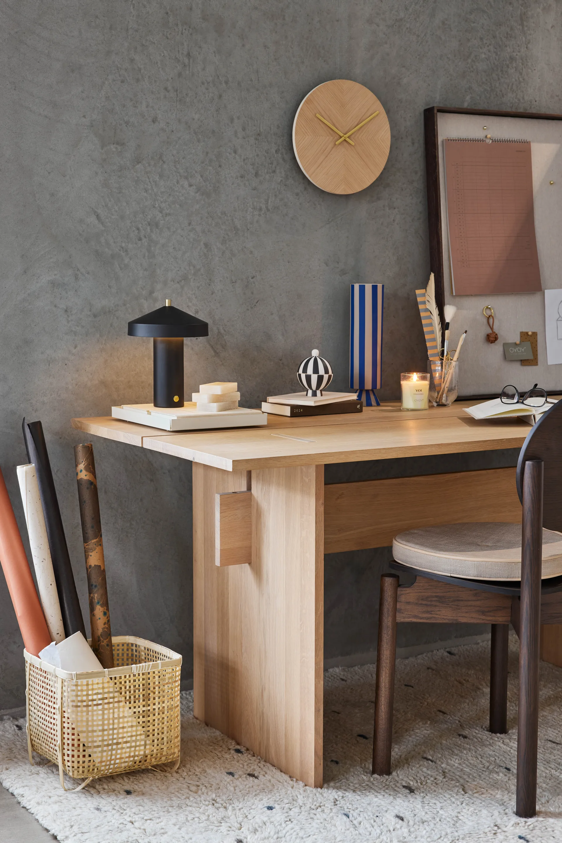 Horloge murale Tokei Ø29 cm, Nature OYOY