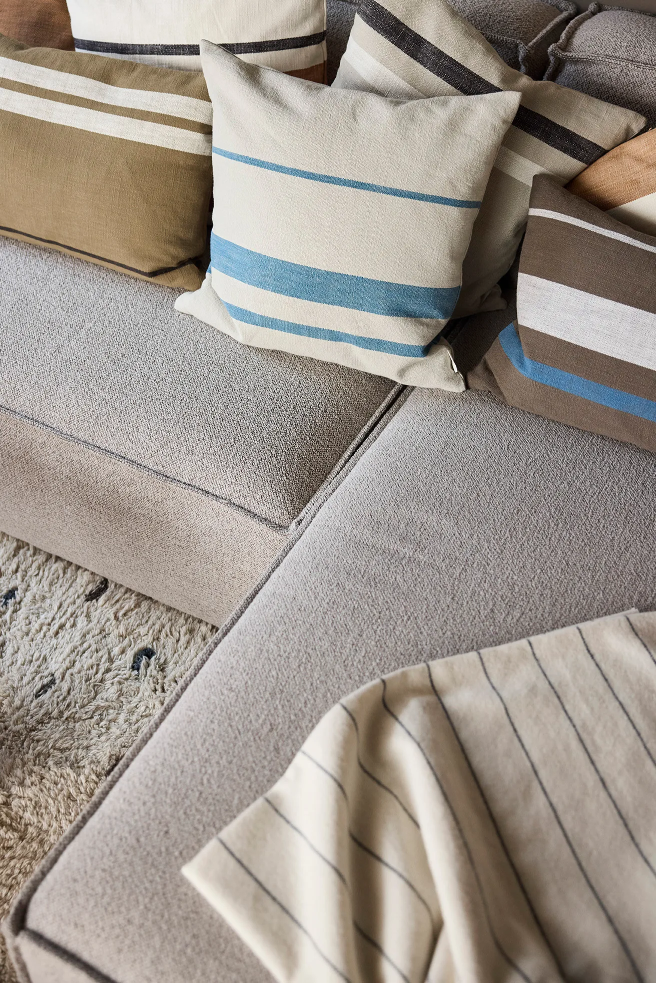 Housse de coussin Sofuto 50x50 cm, Blue-clay OYOY