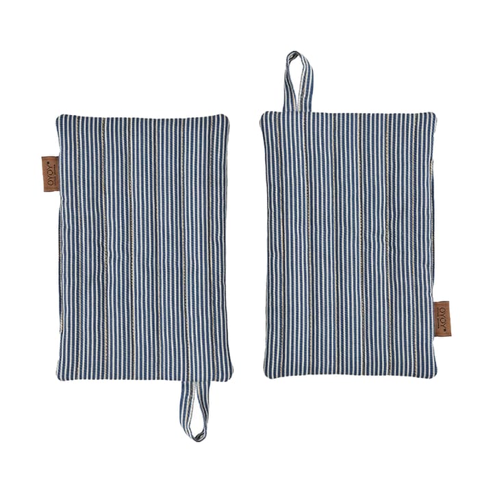 Manique Striped denim lot de 2 - Blue - OYOY