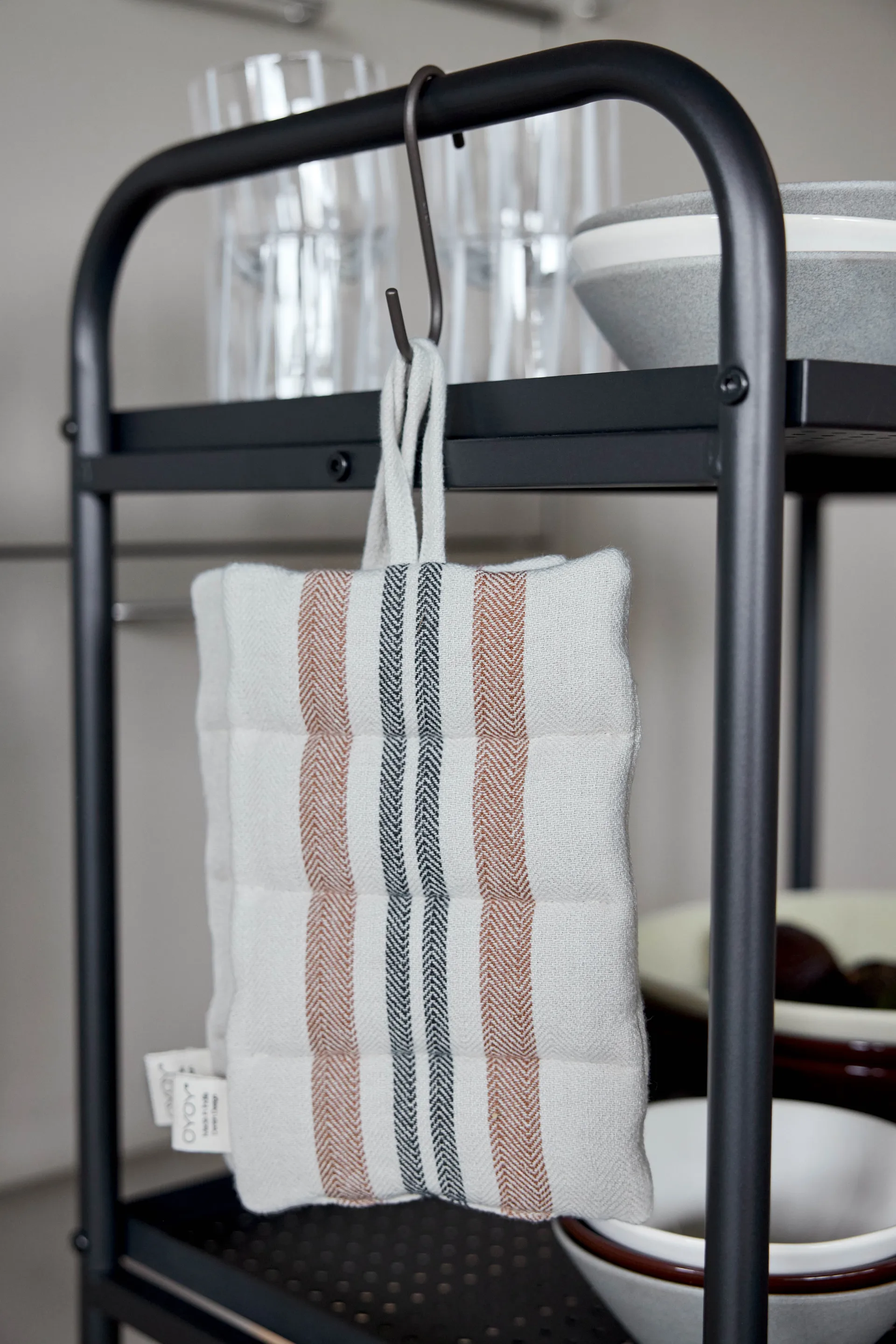 Maniques en lin, lot de 2, Caramel OYOY