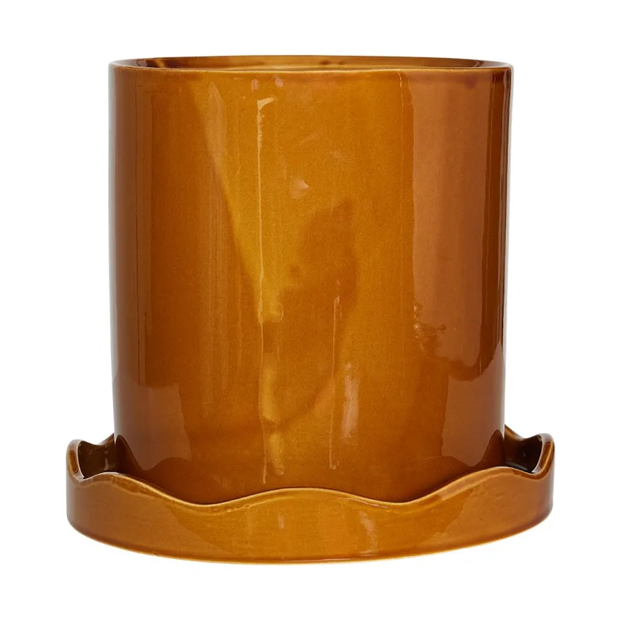 Nami pot avec soucoupe Ø21,5 cm medium, Ambre OYOY