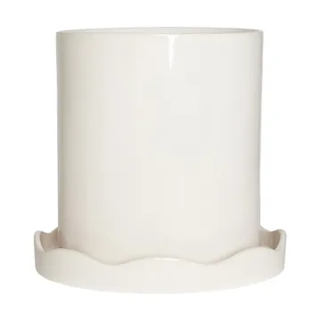 Nami pot avec soucoupe Ø21,5 cm medium - Blanc - OYOY