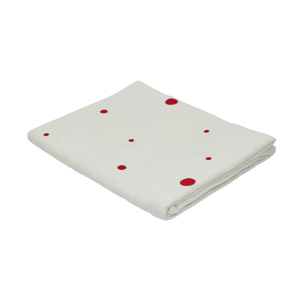 Nappe Nori 140x200 cm, White-cherry red OYOY