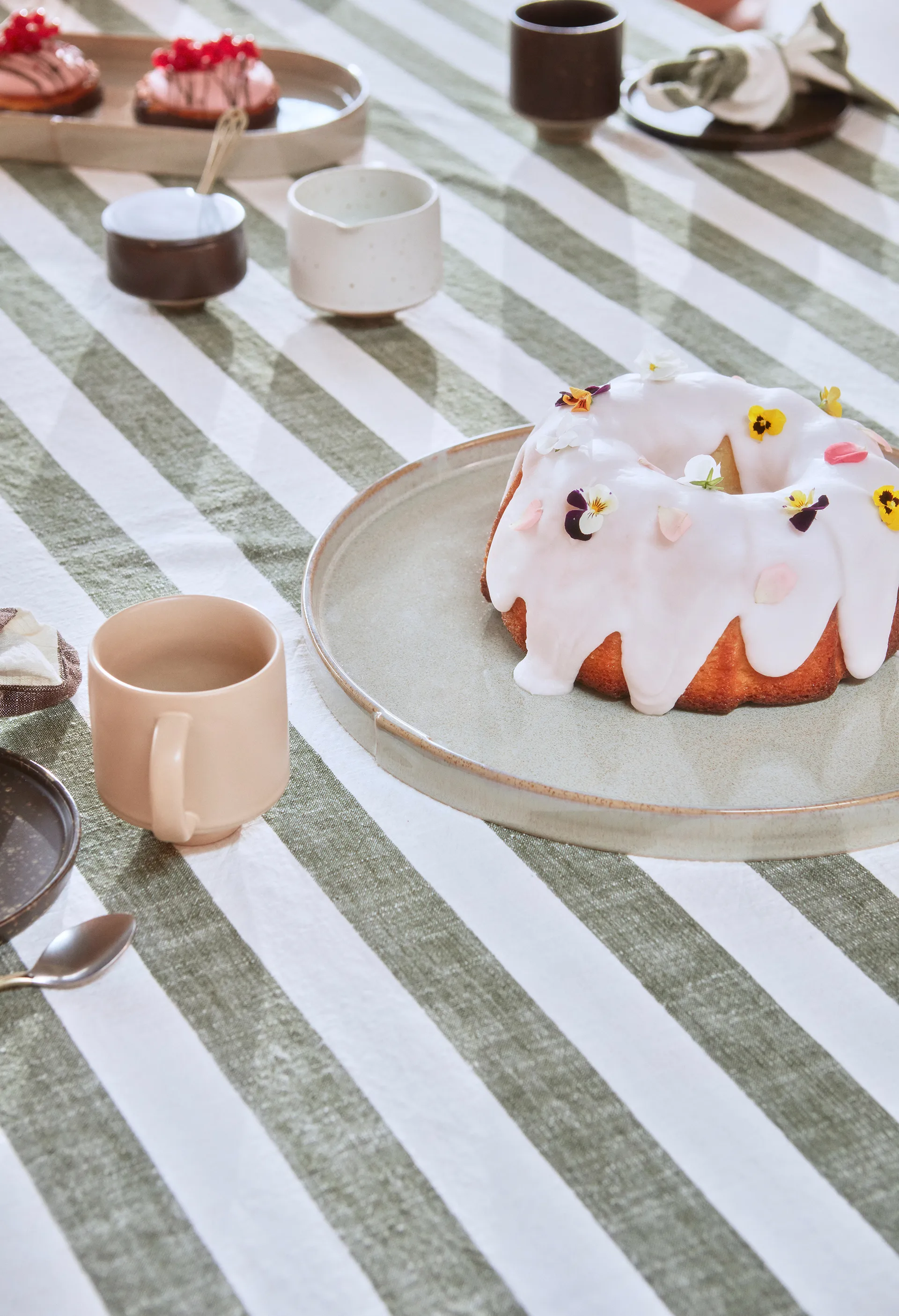 Nappe Striped 140x200 cm, Olive OYOY