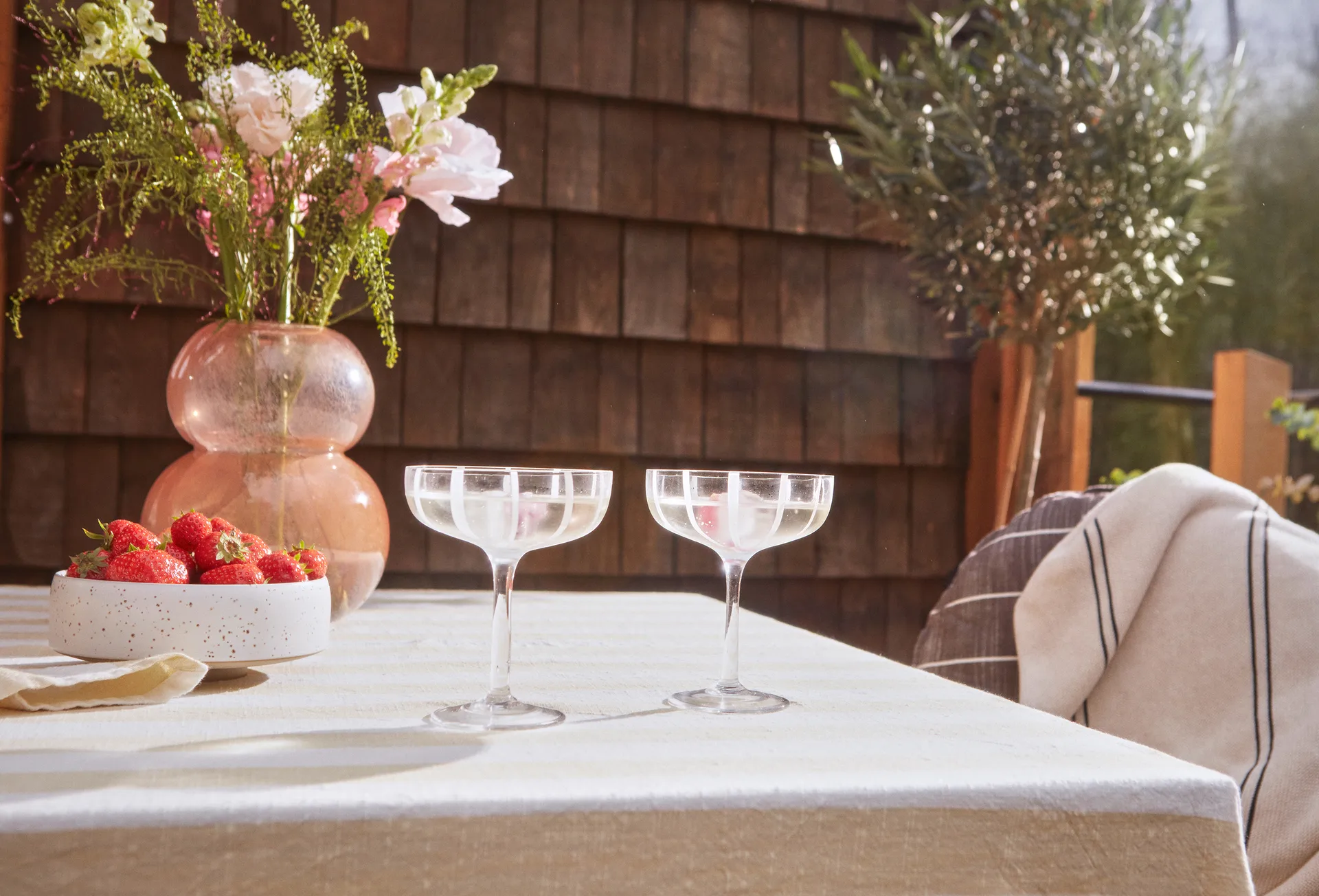 Nappe Striped 140x200 cm, Vanilla OYOY