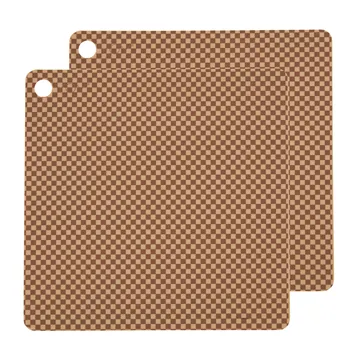 Napperon carré OYOY lot de 2 - Camel - OYOY