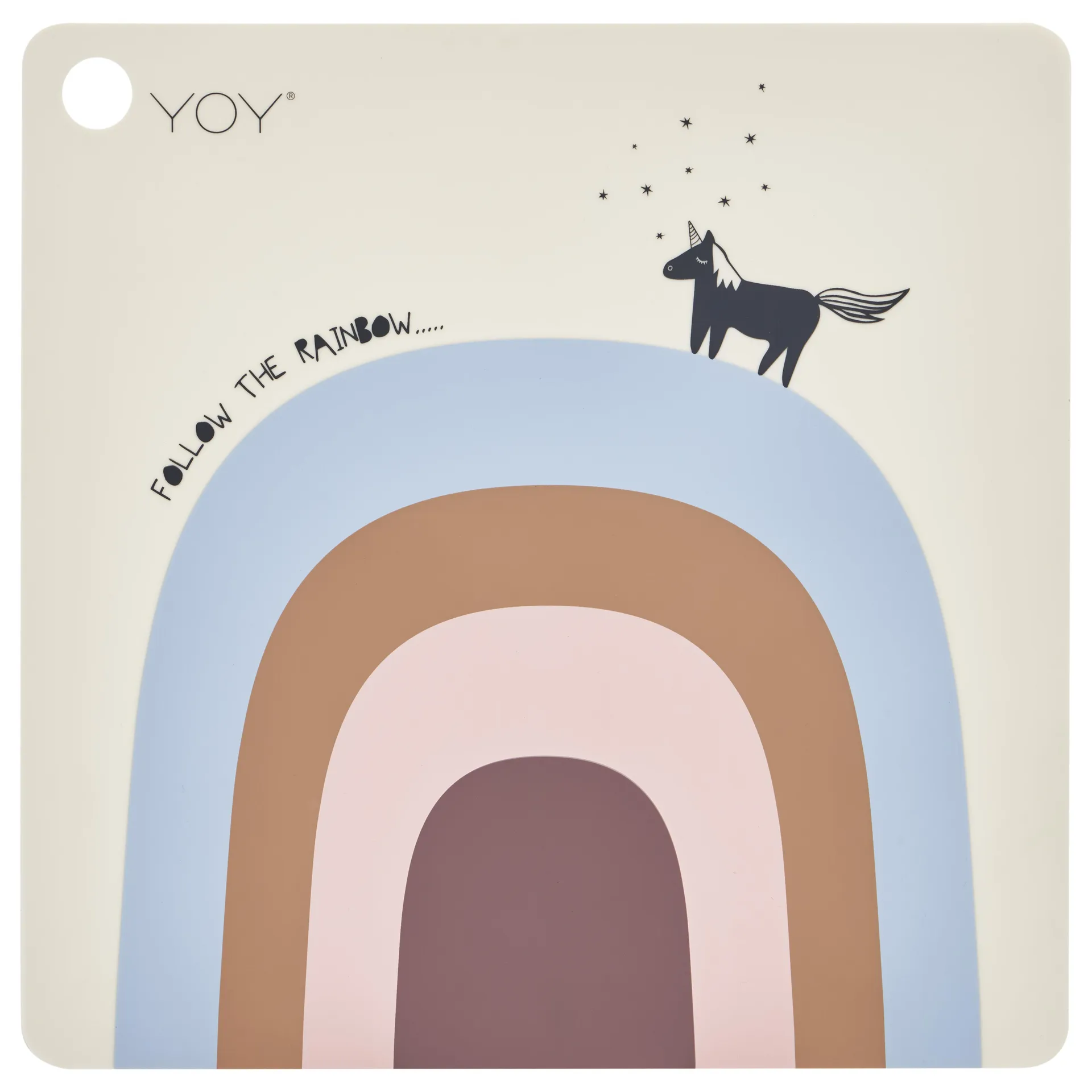 Napperon Follow the rainbow, bleu-rose-beige OYOY
