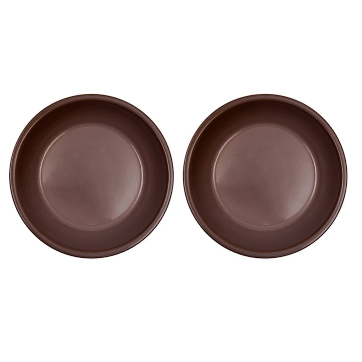 Pack de 2 assiettes creuses Yuka Ø19 - Dark (brun) - OYOY