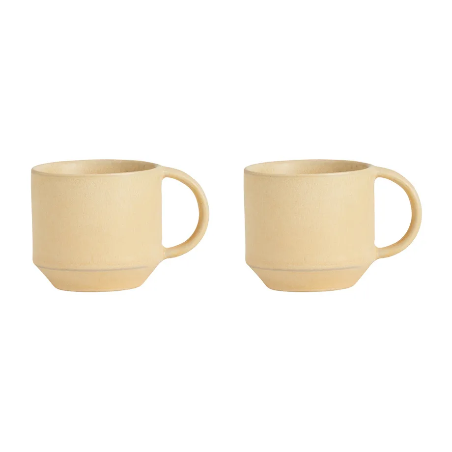 Pack de 2 tasses à espresso Yuka, Beurre OYOY