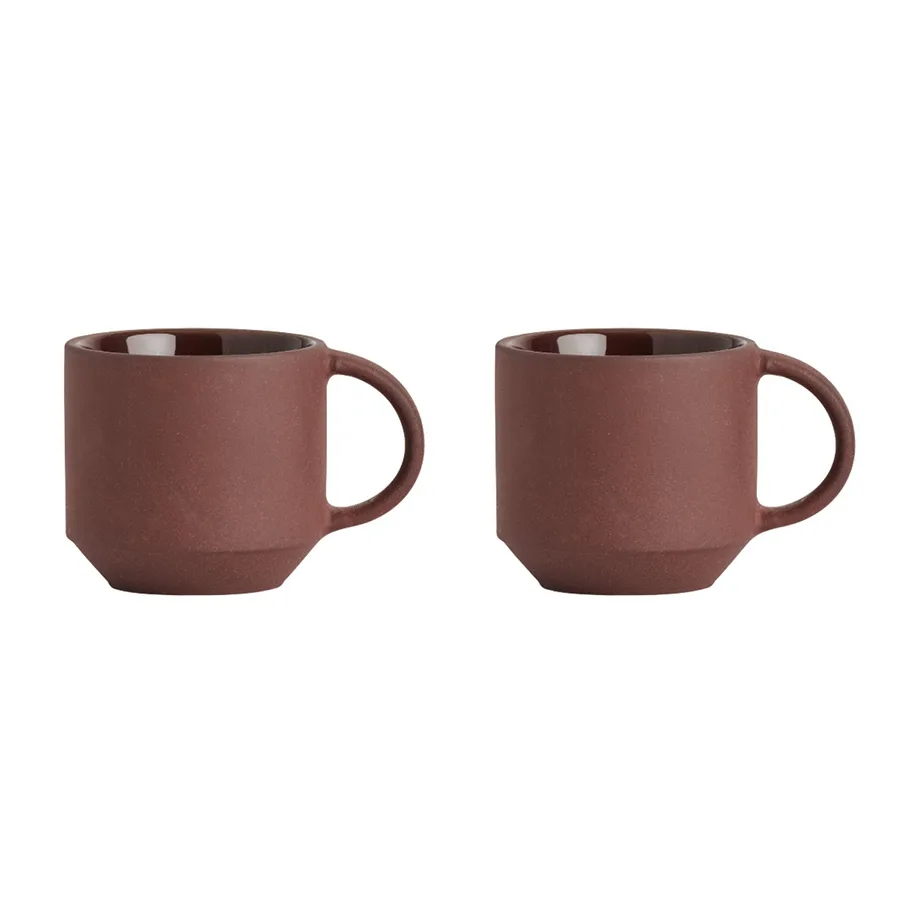 Pack de 2 tasses à espresso Yuka, Dark (brun) OYOY