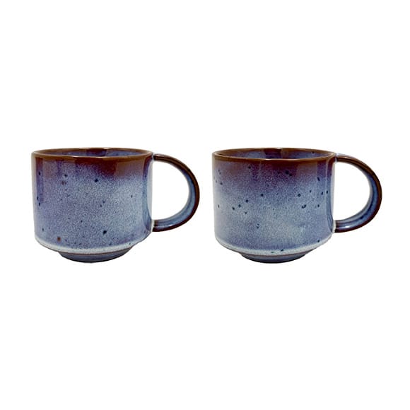 Pack de 2 tasses Yuka - Espace réactif (bleu-marron) - OYOY