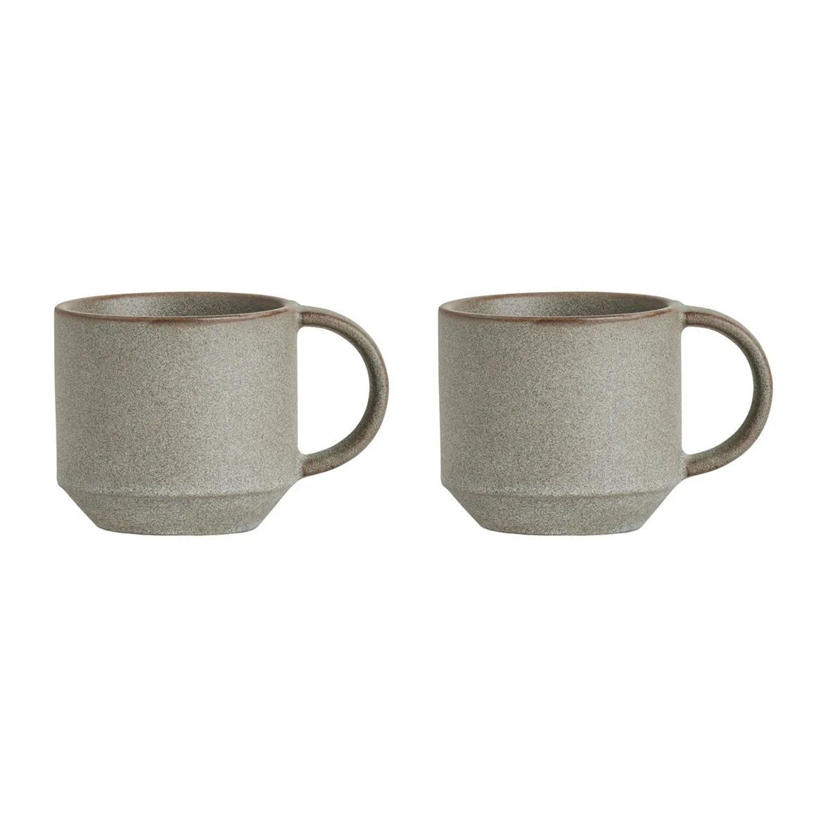 Pack de 2 tasses Yuka, Stone (gris) OYOY