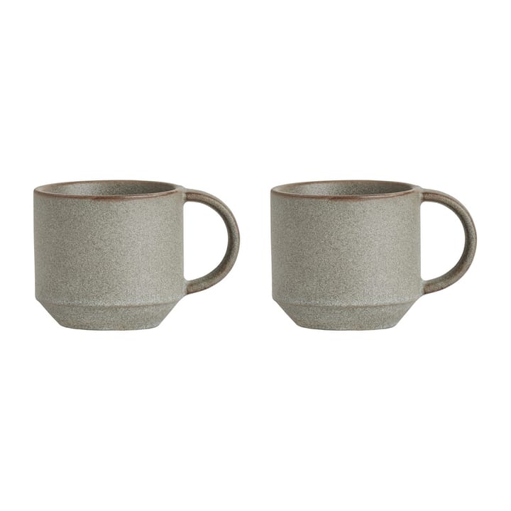 Pack de 2 tasses Yuka - Stone (gris) - OYOY