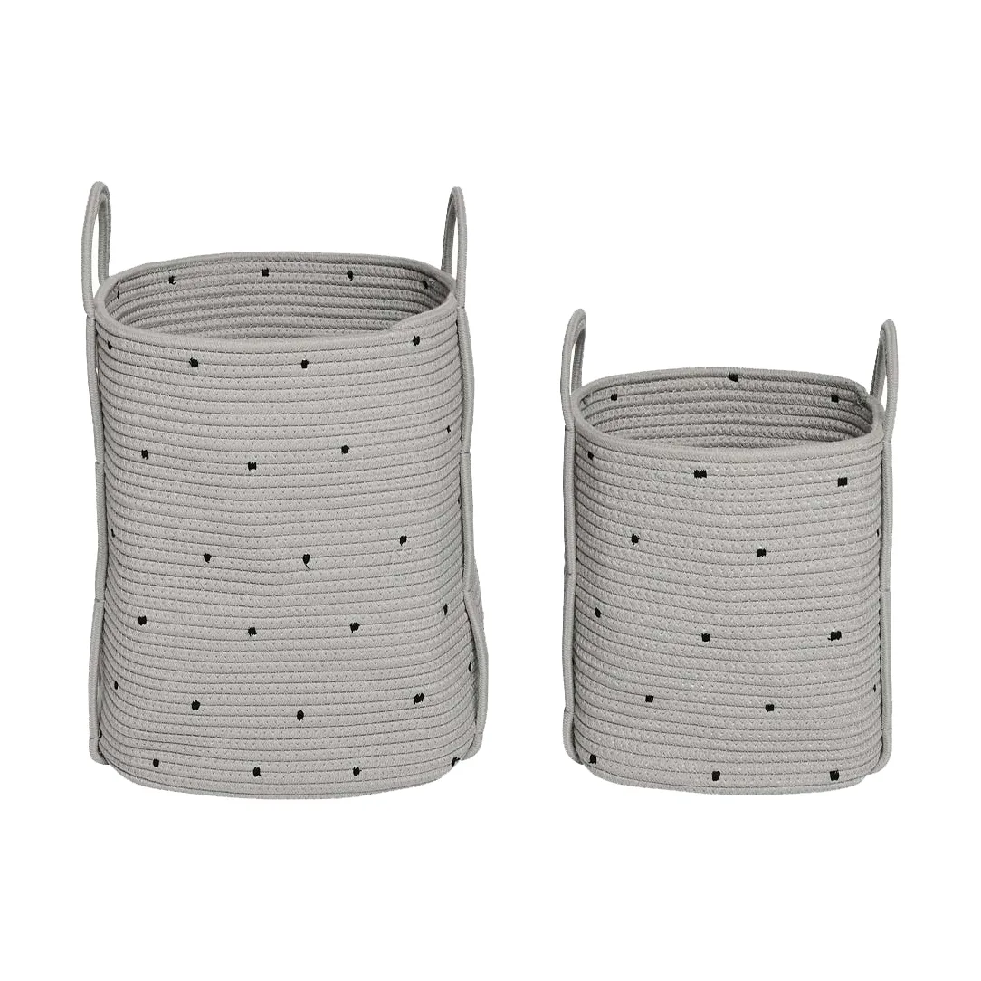 Panier de rangement Dot lot de 2, Clay OYOY