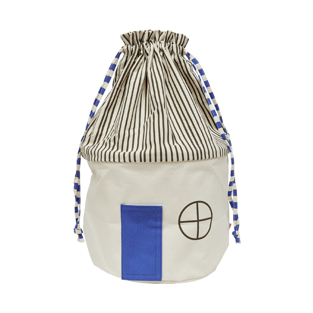 OYOY Panier de rangement Koya Large Bleu Optique | Design Scandinave | Paniers de rangement | Gris