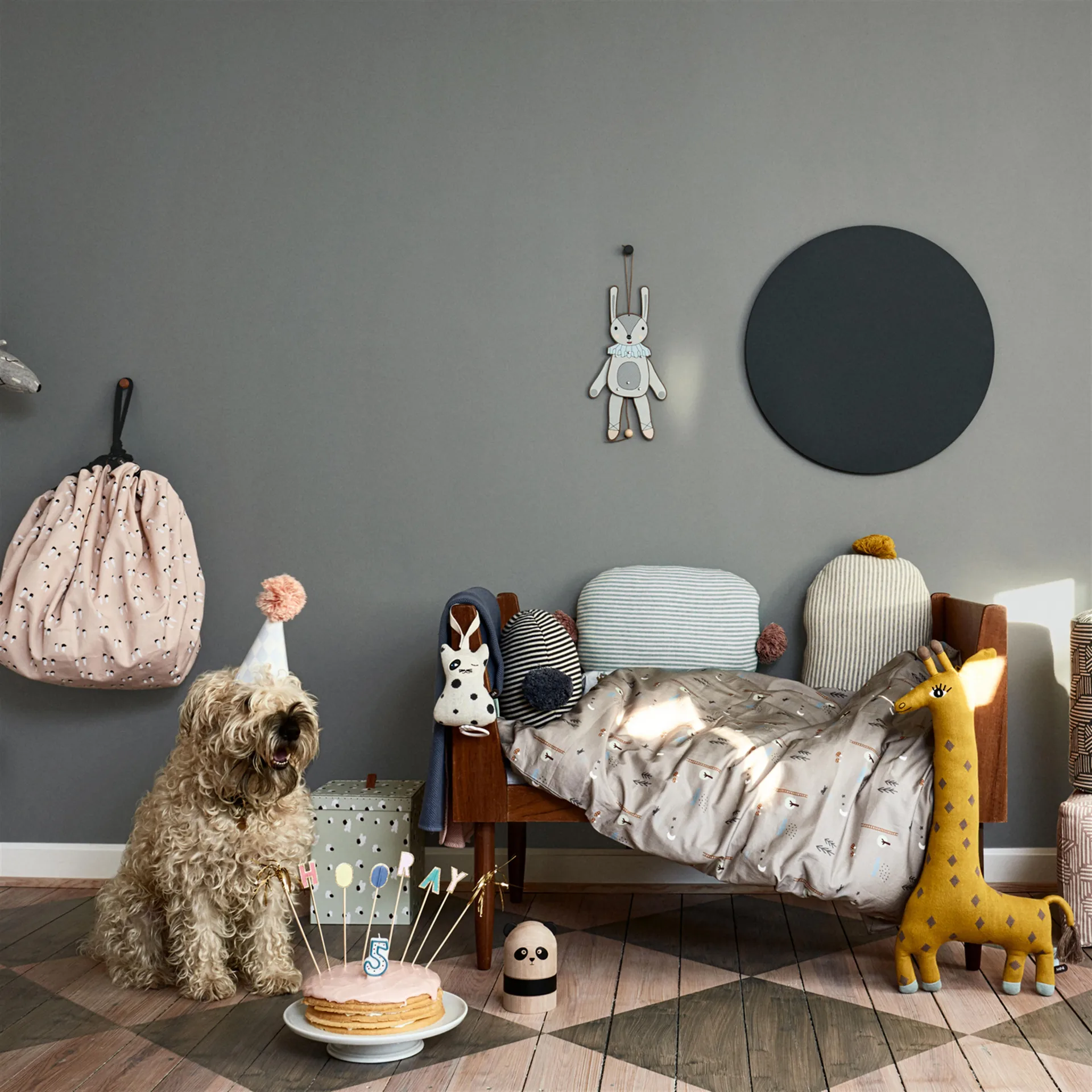 Peluche Noah the giraff, jaune OYOY