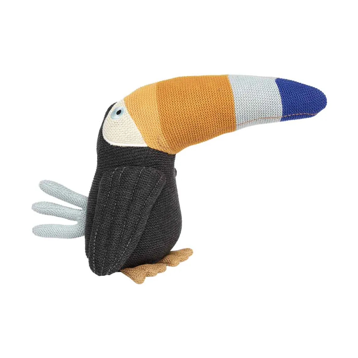 Peluche Toby le Toucan, Anthracite-bleu OYOY