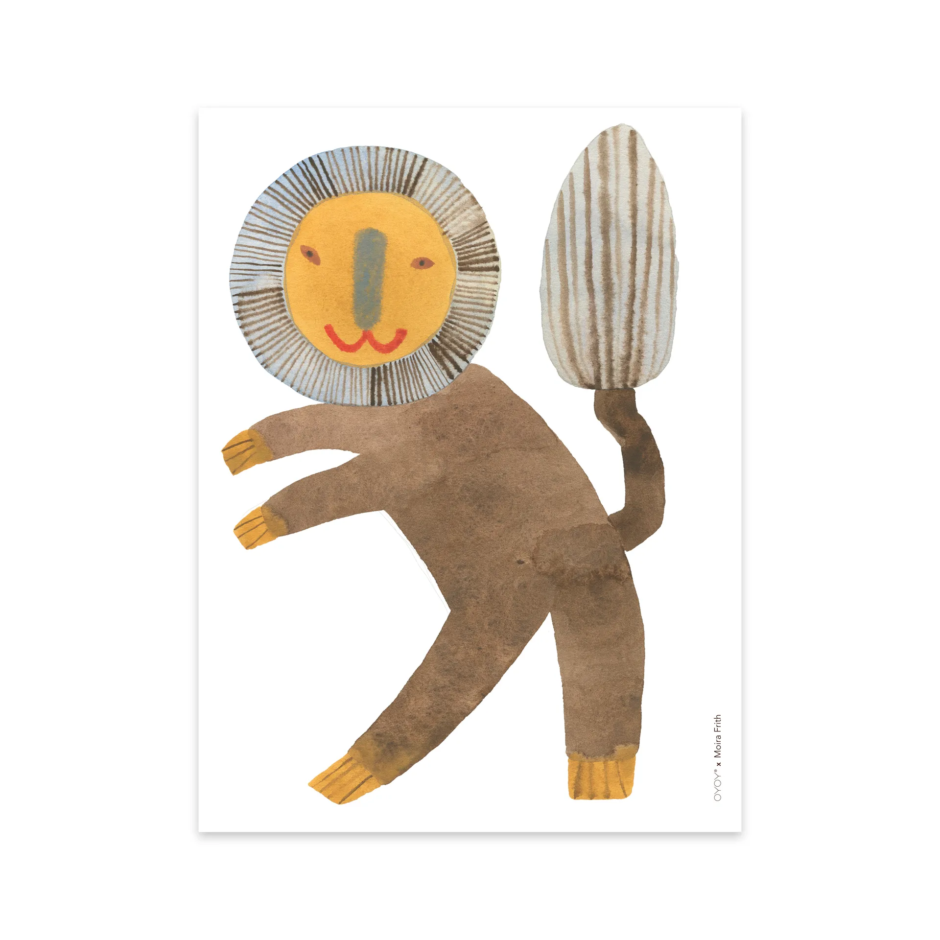 Poster Standing Lion 30x40 cm, Multi OYOY