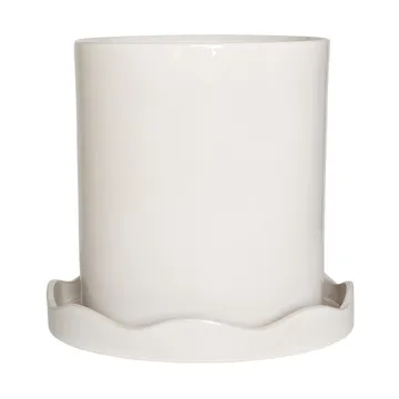 Pot Nami avec soucoupe Ø27 cm large - Blanc - OYOY