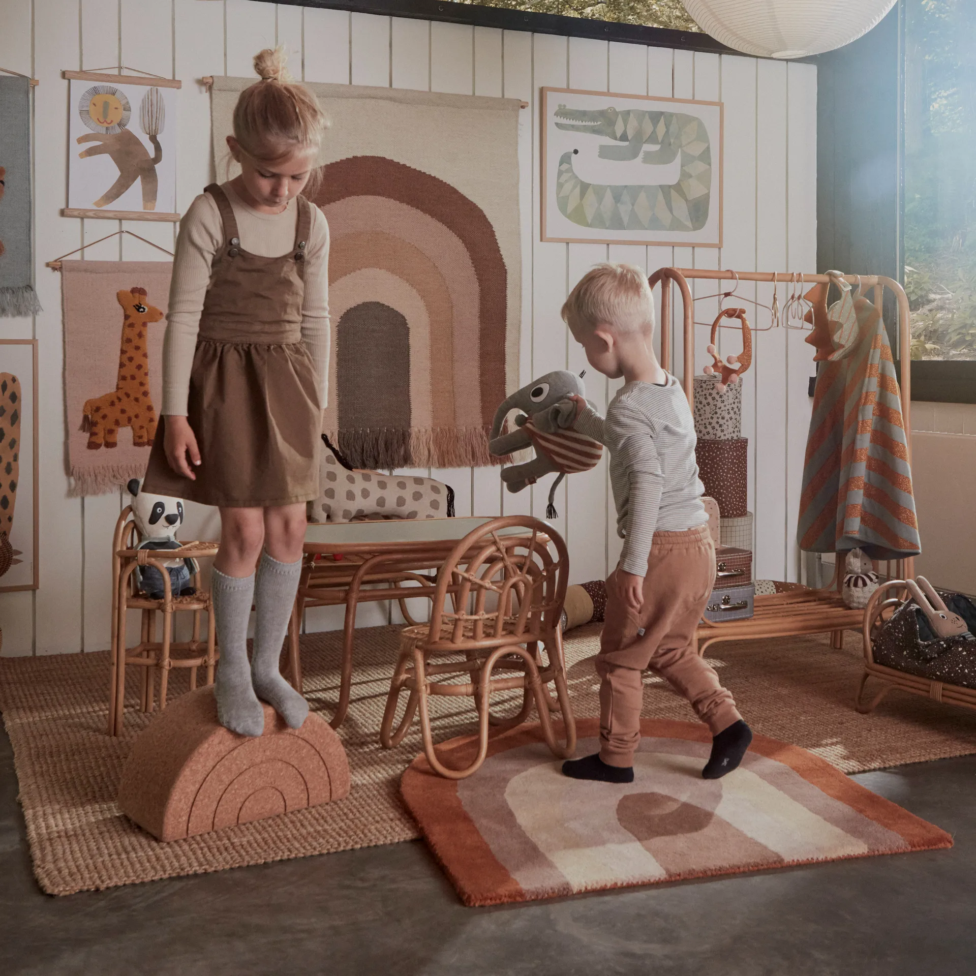 Rainbow Tapis pour enfants 88x90cm, Choko OYOY