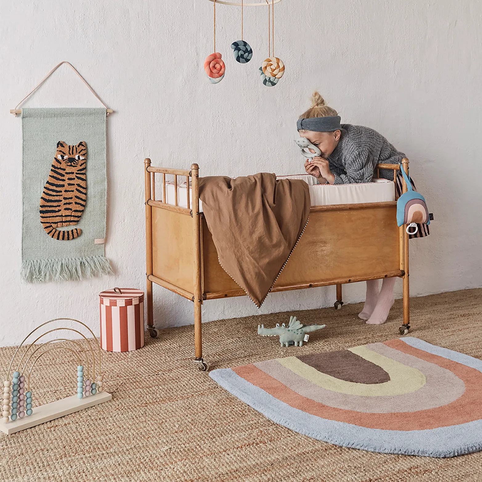 Rainbow Tapis pour enfants 88x90cm, Multi OYOY