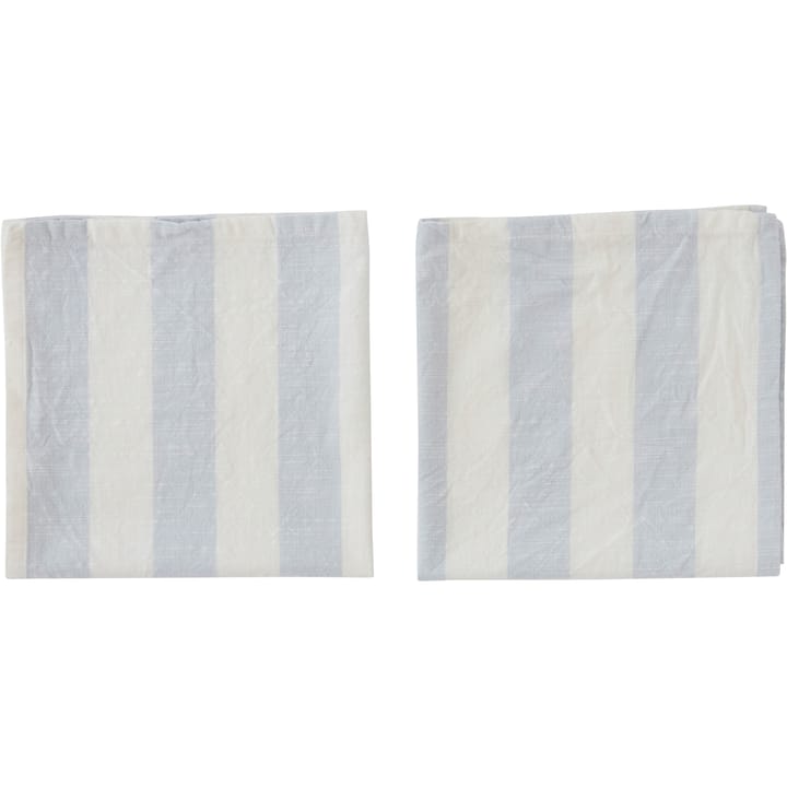 Serviette Striped 45x45 cm Lot de 2 - Ice Blue - OYOY
