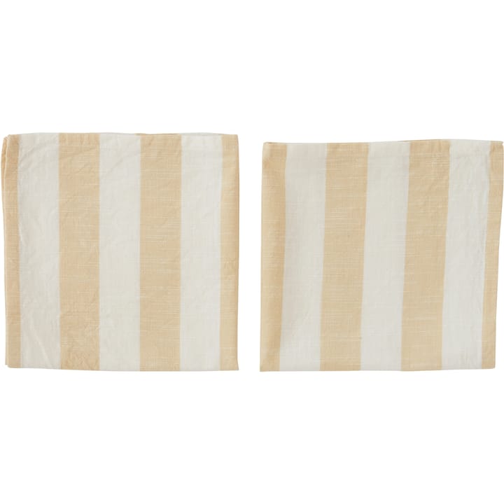 Serviette Striped 45x45 cm Lot de 2 - Vanilla - OYOY