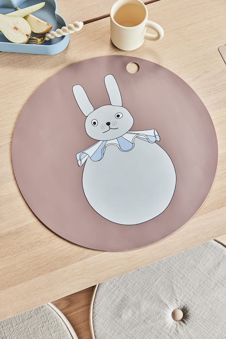Set de table Rabbit Pompom Ø39 cm, Argile OYOY