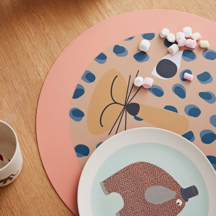 Set de table Snow leopard, Corail OYOY