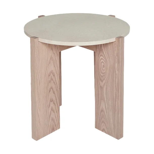 Table basse Lune en marbre Ø50 cm, Nature-white OYOY