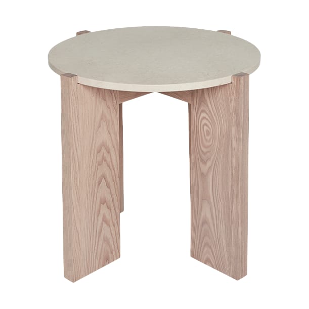 Table basse Lune en marbre Ø50 cm - Nature-white - OYOY