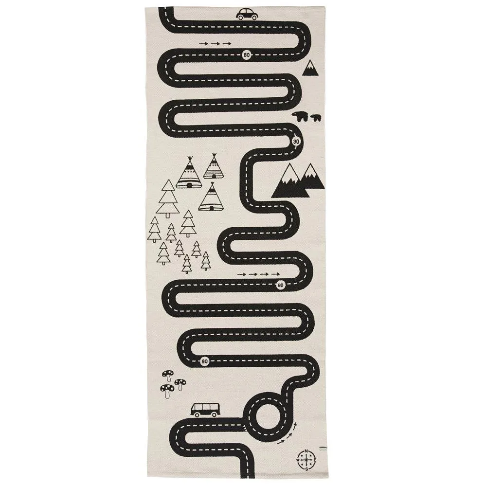 Tapis Adventure 70x180 cm, beige-noir OYOY