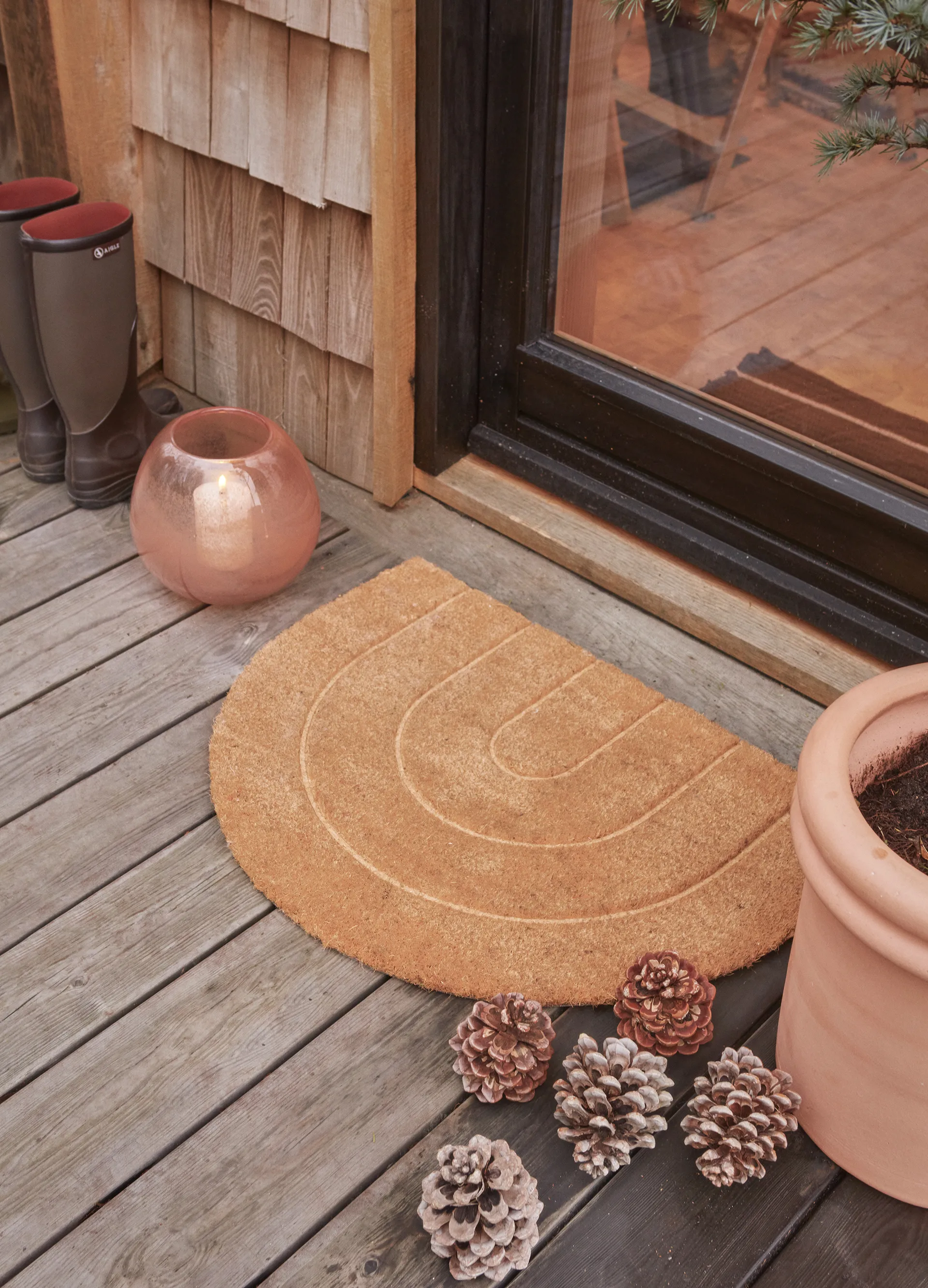 Tapis de porte Rainbow 55x75 cm, Nature OYOY