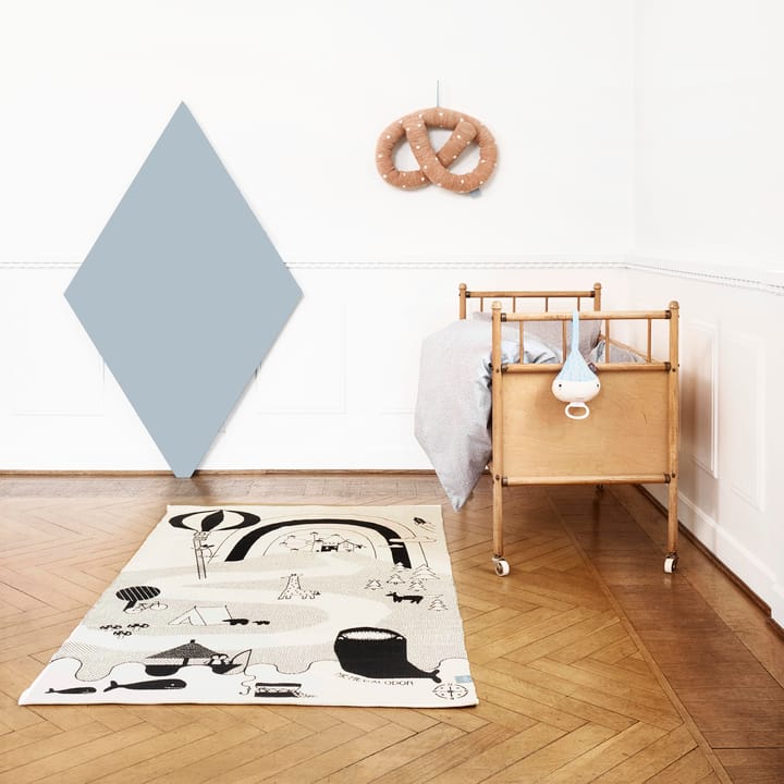 Tapis Mr. Megalodon Adventure 90x150cm, Blanc cassé-Noir OYOY
