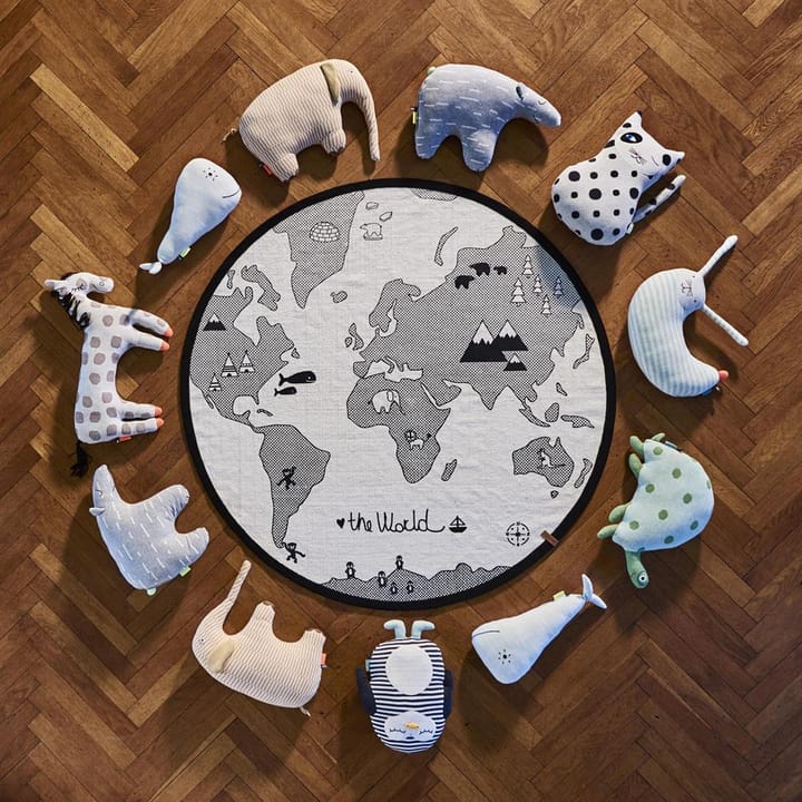 Tapis pour enfant The World Ø 135 cm, beige-gris OYOY