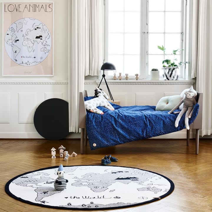 Tapis pour enfant The World Ø 135 cm, beige-gris OYOY