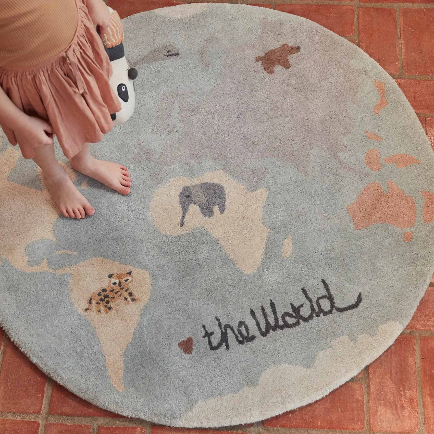 Tapis pour enfants The world Ø120 cm, Multi OYOY
