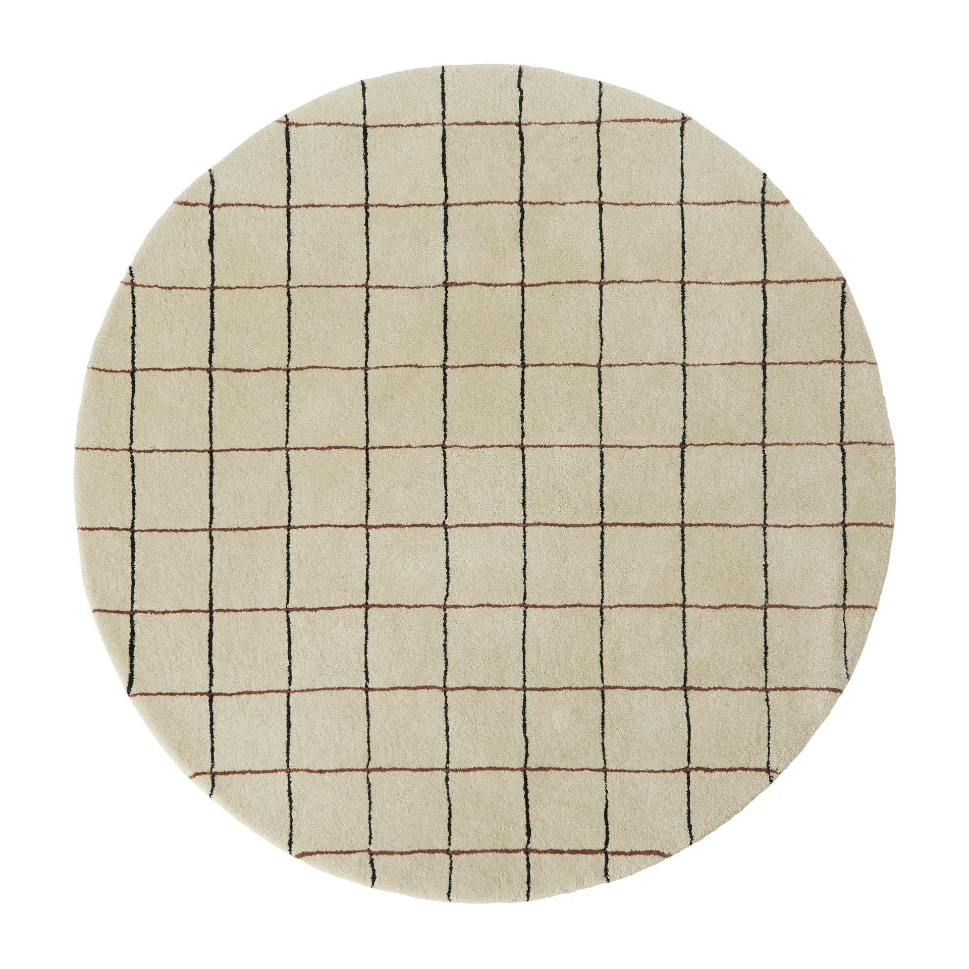 Tapis rond Grid Ø140 cm, Offwhite OYOY